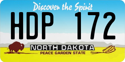 ND license plate HDP172