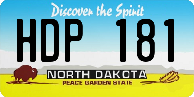 ND license plate HDP181