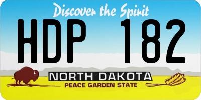 ND license plate HDP182