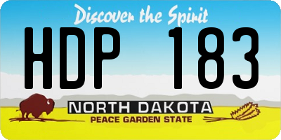 ND license plate HDP183