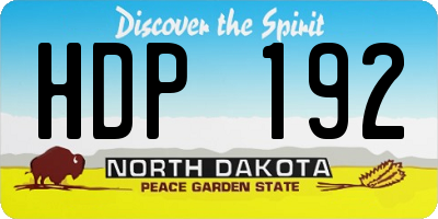ND license plate HDP192