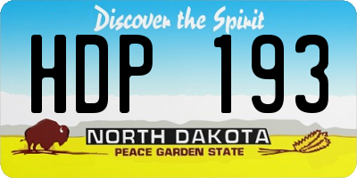 ND license plate HDP193