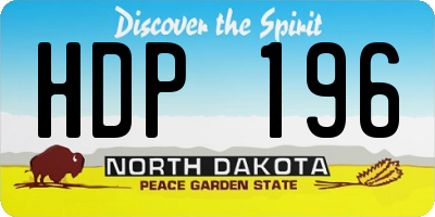 ND license plate HDP196