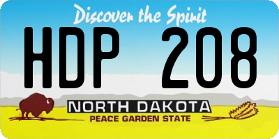 ND license plate HDP208