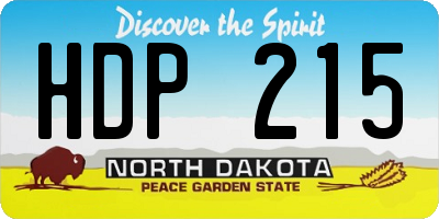 ND license plate HDP215
