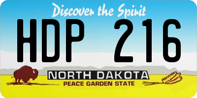 ND license plate HDP216