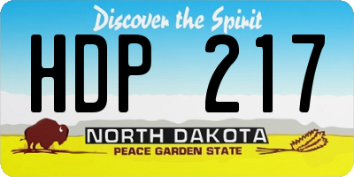 ND license plate HDP217