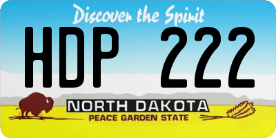 ND license plate HDP222