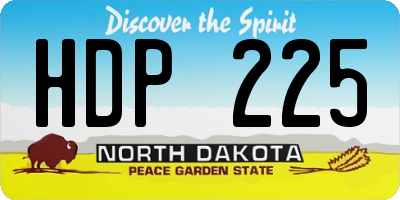 ND license plate HDP225