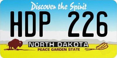 ND license plate HDP226