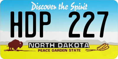 ND license plate HDP227
