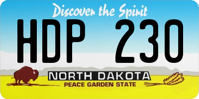 ND license plate HDP230