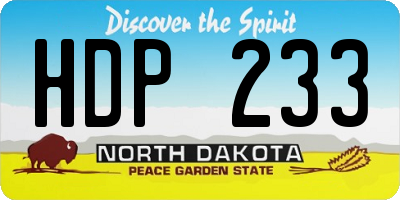 ND license plate HDP233