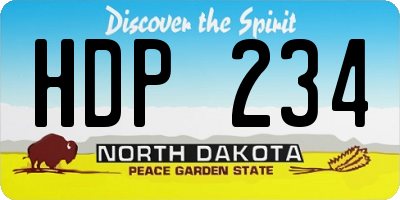 ND license plate HDP234