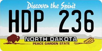 ND license plate HDP236