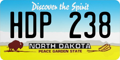 ND license plate HDP238