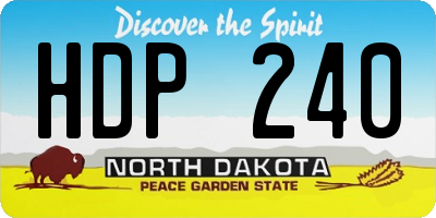 ND license plate HDP240
