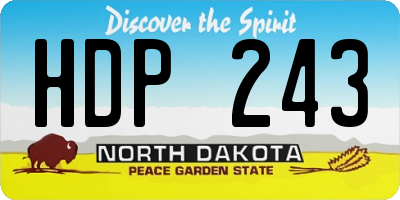 ND license plate HDP243