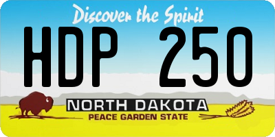 ND license plate HDP250