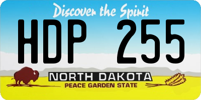 ND license plate HDP255