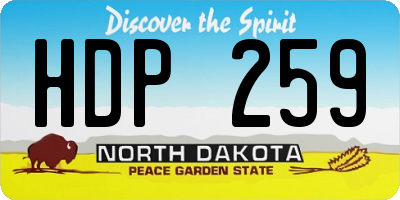 ND license plate HDP259
