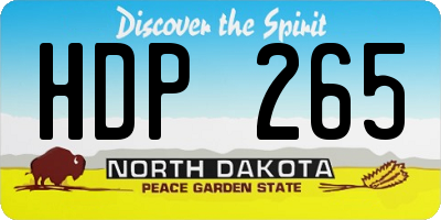ND license plate HDP265