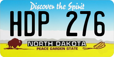 ND license plate HDP276