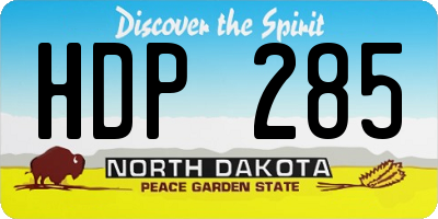 ND license plate HDP285