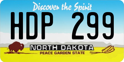 ND license plate HDP299