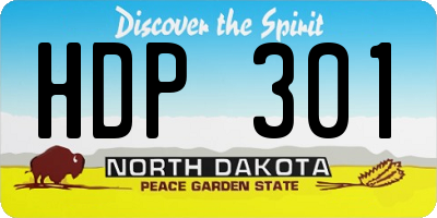 ND license plate HDP301