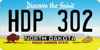 ND license plate HDP302