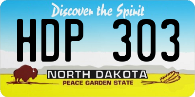 ND license plate HDP303