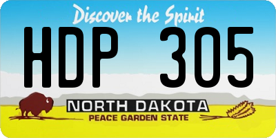 ND license plate HDP305