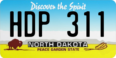ND license plate HDP311