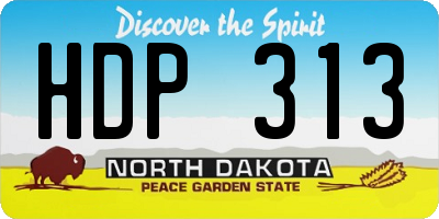 ND license plate HDP313