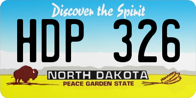 ND license plate HDP326