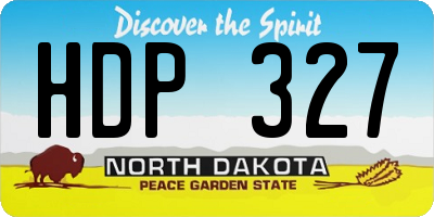 ND license plate HDP327