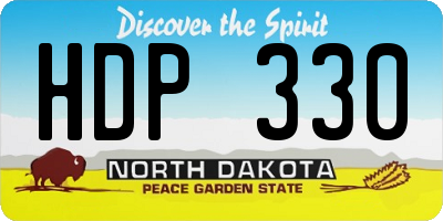 ND license plate HDP330