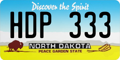 ND license plate HDP333