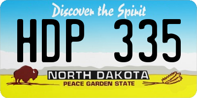 ND license plate HDP335