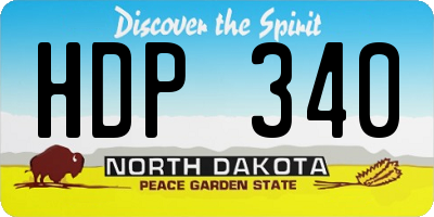 ND license plate HDP340