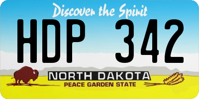 ND license plate HDP342