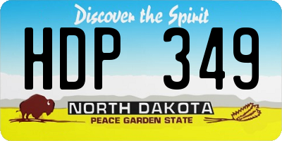ND license plate HDP349