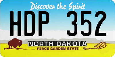 ND license plate HDP352