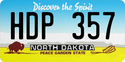 ND license plate HDP357