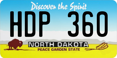 ND license plate HDP360