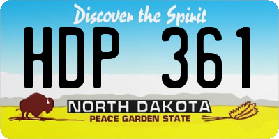ND license plate HDP361