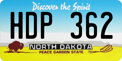ND license plate HDP362