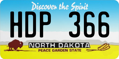 ND license plate HDP366
