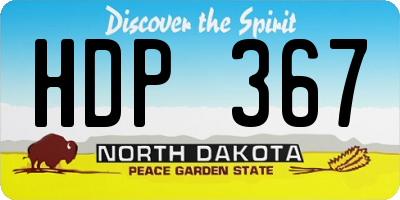 ND license plate HDP367